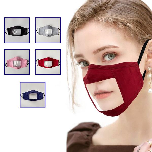 

fast ship clear reusable lip language mouth mask pm2.5 face care cover mount masks anti-dust mouth mask cotton clear tpu mask fy9148