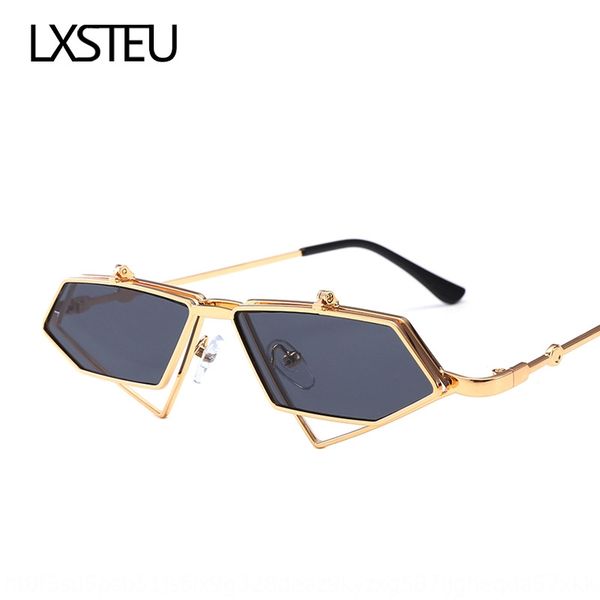 

metal punk steam flip sun irregular polygon sun sunglasses men's and women's sun glasses d13402, White;black