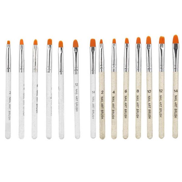 

7pcs transparent handle nail art brush diy pattern nail painting drawing uv gel pen