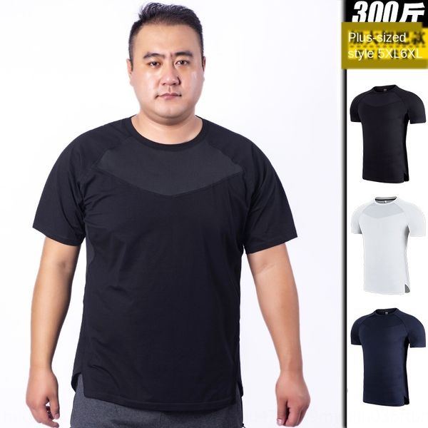

new fitness men's t-shirt sportswear quick-drying large size sportswear outdoor leisure running short sleeve t-shirt summer, Black