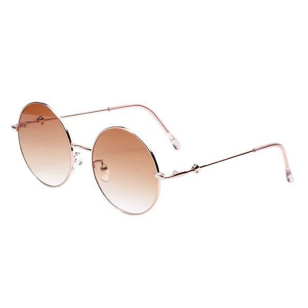 

trendy wild glasses retro classic metal frame round sunglasses gradient eyewear for female fashion designer, White;black