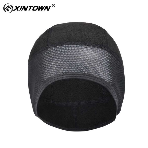 

sports cap outdoor solid color plus velvet warm head thick fleece waterproof scarf, Black