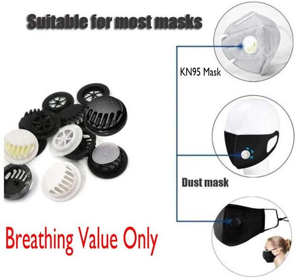 Großhandel Masken-Atmungsventil für DIY-Maskenzubehör, Heimarbeit, Einweg-Auslassmaskenventile in Schwarz und Weiß FY9144