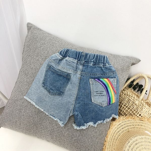 

children's girls and shorts denim burr hole shorts thin stylish girl summer casual baby girl pants, Blue