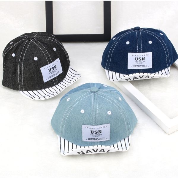 

korean style autumn baby cap baby cap children's soft edge letter usn infant hat winter cotton flip hat, Blue;gray