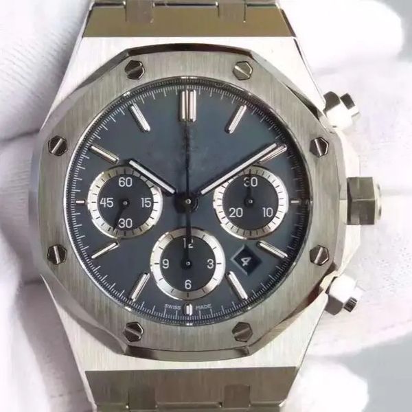 

jh w0091n2850 montre de luxe 41mm swiss quartz movement fine steel case silicone strap automatic watch with timing function, Slivery;brown