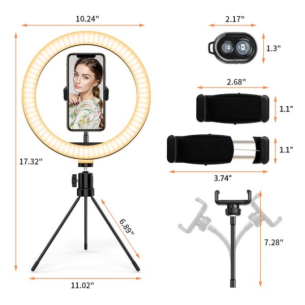 

qualitydimmable led selfie ring light with tripod usb selfie light ring lamp big pgraphy ringlight for makeup video live stu
