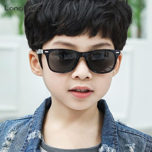 

2020 kids sunglasses children brand design rivet square sun glasses boys girls fashion coating mirror eyewear, White;black