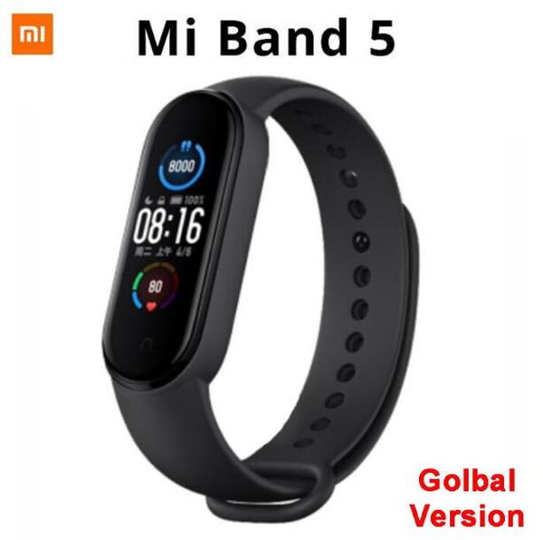 

браслет оригинальный xiaomi mi группа 5 смарт 1,1" amoled экран bluetooth 5,0 водонепроницаемый miband5 смарт браслет
