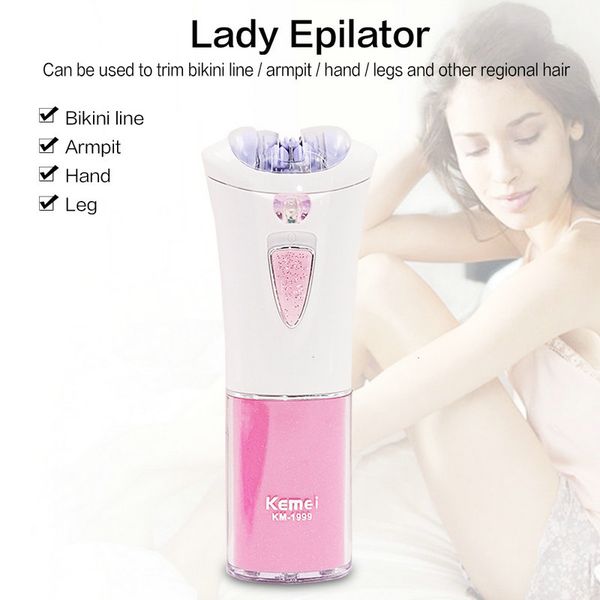 

2016 kemei 1999 electric epilator battery electric shaver depilatory removal female body foot bikini face underarm titanium blade zntbn