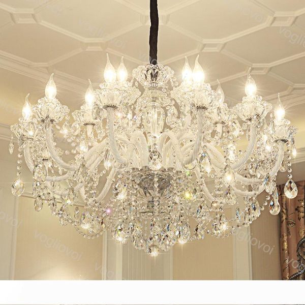 

crystal chandelier white black crystal light europe e14 led pendant hanging light lamp home lighting indoor fixture 110v-240v dhl