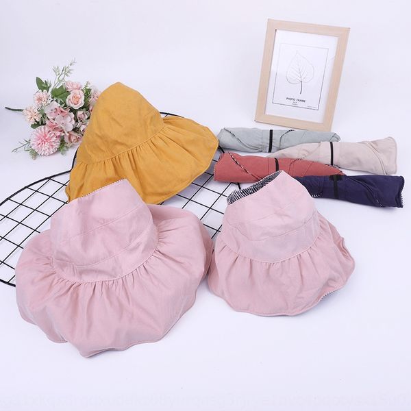 

bmcxu korean style wide korean-style wide eaves lotus leaf rolli border eaves lotus leaf curling sunscreen empty sun hat female parent-c, Blue;gray