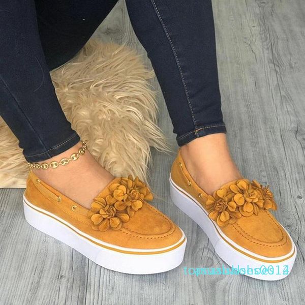 

new spring women flats shoes platform sneakers slip on flower flats leather suede ladies loafers moccasins casual shoes c14, Black