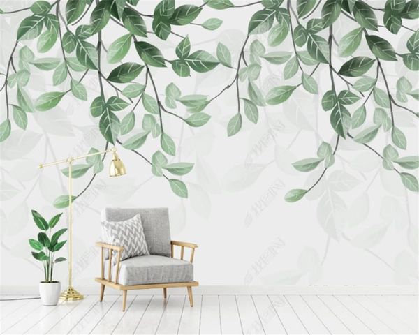 

romantic floral 3d wallpaper tropical plant leaves small fresh modern minimalist background wall decoration painting hd wallpaper