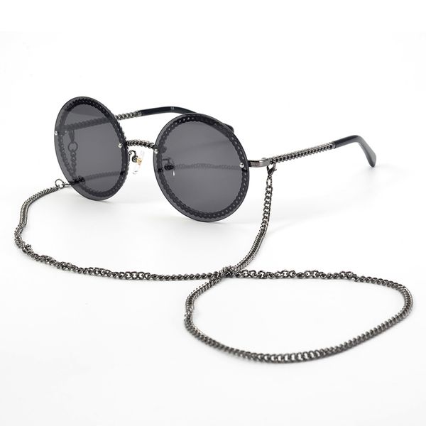 

fashion women rimless sunglasse 2020 designer round sunglasses feminino with original packing box, White;black