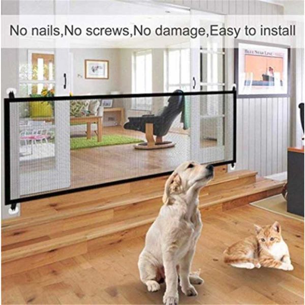

portable folding mesh pet gate for cat pet soft magic gate for dogs fences portable folding safe guard indoor and outdoor