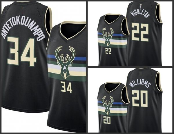 

Milwaukee Bucks Marvin Williams Khris Middleton Giannis Antetokounmpo Men Jersey