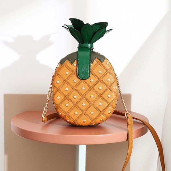 

designers wholesale womens bags new fashion cool creative pineapple bag rhombic chain cross bag shoulder bag womens high quality