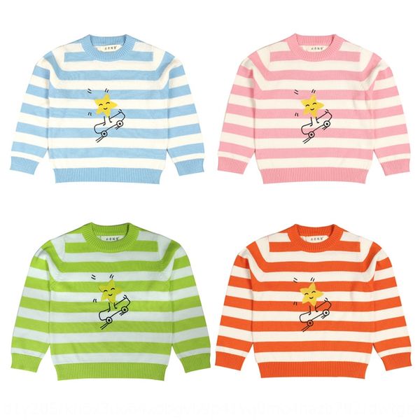 

y33nl 2020 new wear pure cotton sweater embroidery clothing children's for men and women children's sweater cute cartoon embroider, Blue