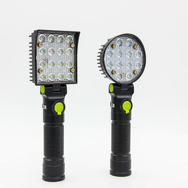 

portable lanterns rechargeable led work light with magnetic flexible base, usb charging, 4 lighting modes, cob for camping, car repair