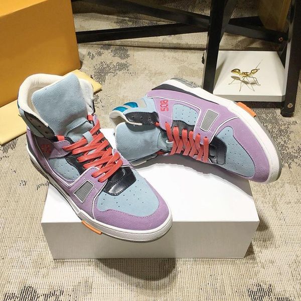 

new arrival trainer sneaker boot men 's shoes fashion vintage sneakers breathable plus size lace -up high men shoes zapatillas hom, Black