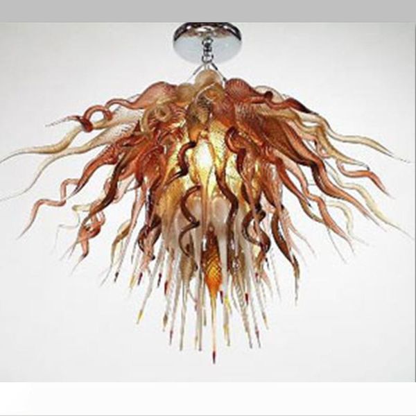 

amber color light murano glass chandelier lighting for living room decor ac 110-240v led