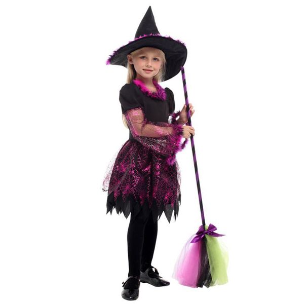 

huihonshe children s halloween cosplay playing anime magic witch clothes girls pettiskirt witch costumes, Black;red