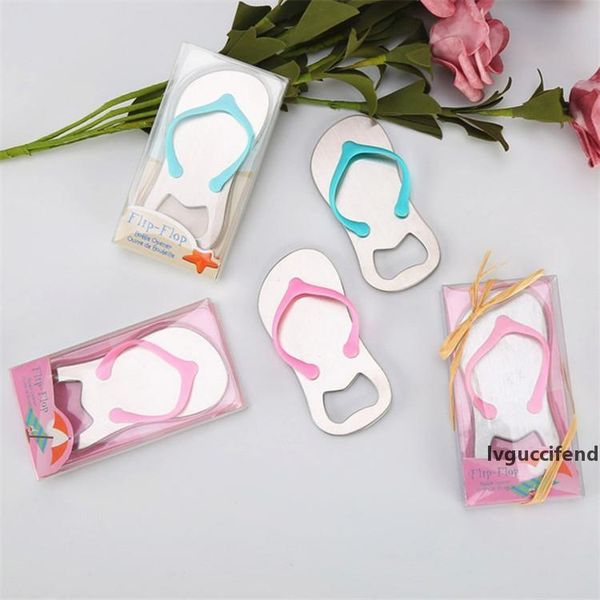 

novelty bottle openers wed favor stainless steel flip flop bottle openers pvc box packing guest gift