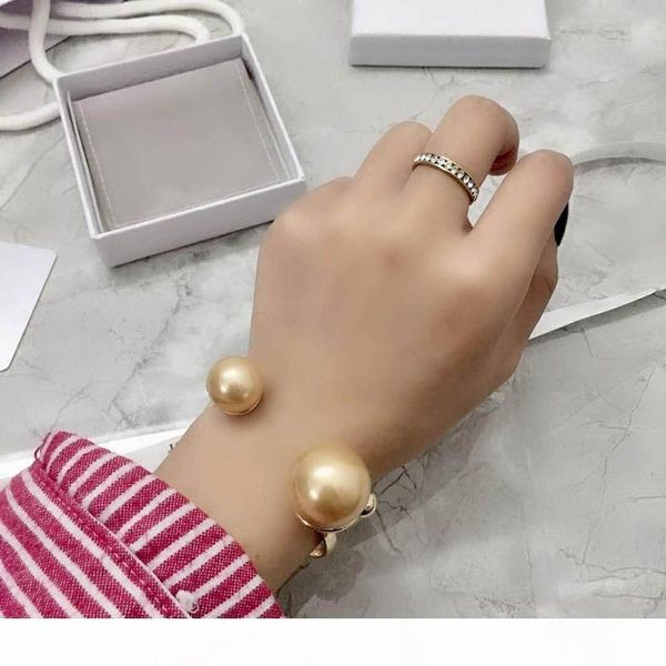 

s europe and america new fashion trendy women bracelets gold plated big pearl bracelets bangles for girls women for party waedding nice, Golden;silver