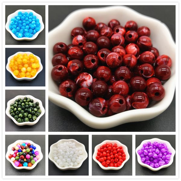 

6/8/10mm imitation natural stone round acrylic beads clouds effect beads for jewelry makeing bracelet necklace diy accessory