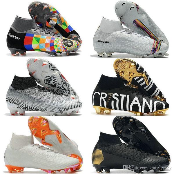 

mercurial superfly vi soccer shoes 360 elite fg kj 6 xii 12 cr7 se ronaldo neymar mens women boys outdor football boots cleats