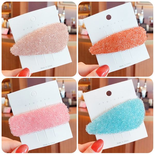 

candy jelly color color small clip headdress traceless broken hair acetic acid acacia candy hairpin headwear hairpin ins hair card, Slivery;white