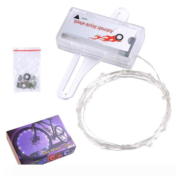 

20 leds cycling spoke rim light auto open close 2 meters blue red bike light bulbs
