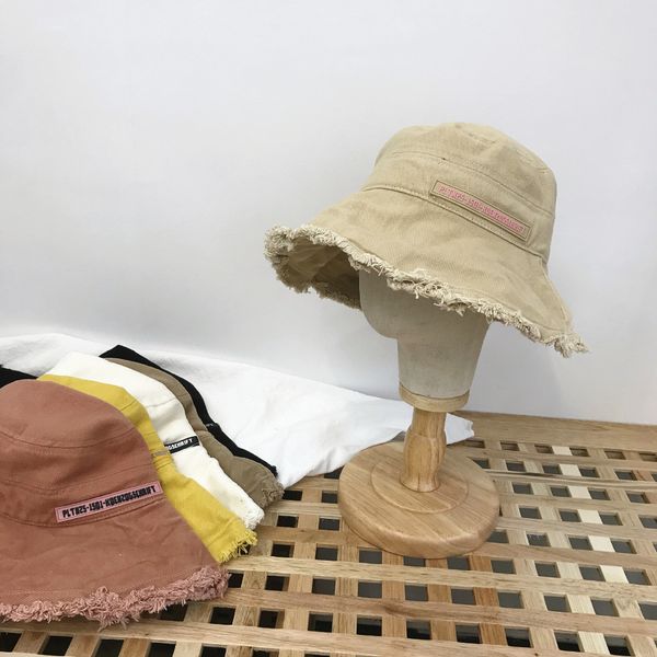 

6jxs2 children's fisherman bucket bucket wool fisherman ins autumn sunshade sun-proof old woolen basin hat all-match hat autumn korean, Blue;gray