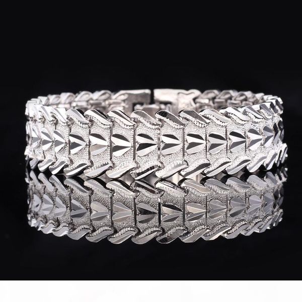 

love heart bangle bracelet women men fashion jewelry gift platinum 18k gold plated wide bracelets, Black
