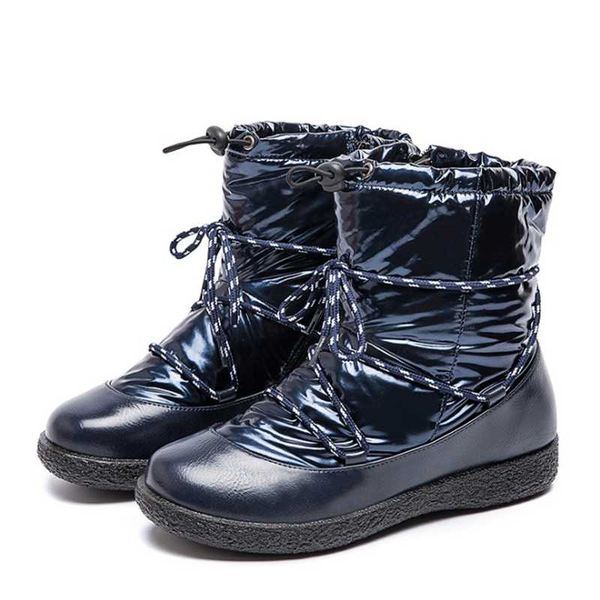 

woman boots winter ankle boots for women fashion lace up snow women warm plush big size 43 waterproof down rubber, Black