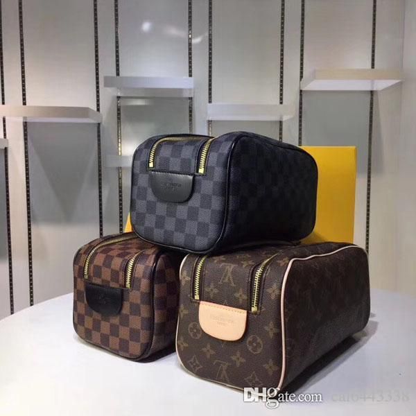 

#5064 5a l brand men travelling toilet washing bag v women wash bag large capacity cosmetic bags makeup toiletry bag pouch 47527 m47528, Black