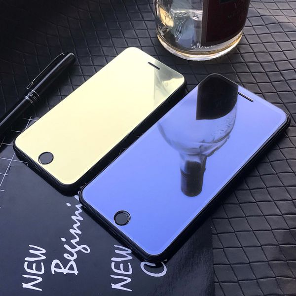 

tinted mirror tempered glass for iphone 11/11pro/11 promax x/xs xr xsmax 7p/8p anti-scrath front screen protector color film