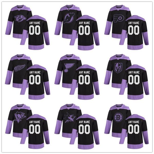

detroit red wings hockey fights cancer custom practice jersey black boston bruins jerseys philadelphia flyers nashville predators stitched, Black;red