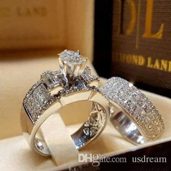 

diamond combination ring wedding ring sets engagement ring for women knuckle diamond rings fashion jewelry gift 080441, Slivery;golden