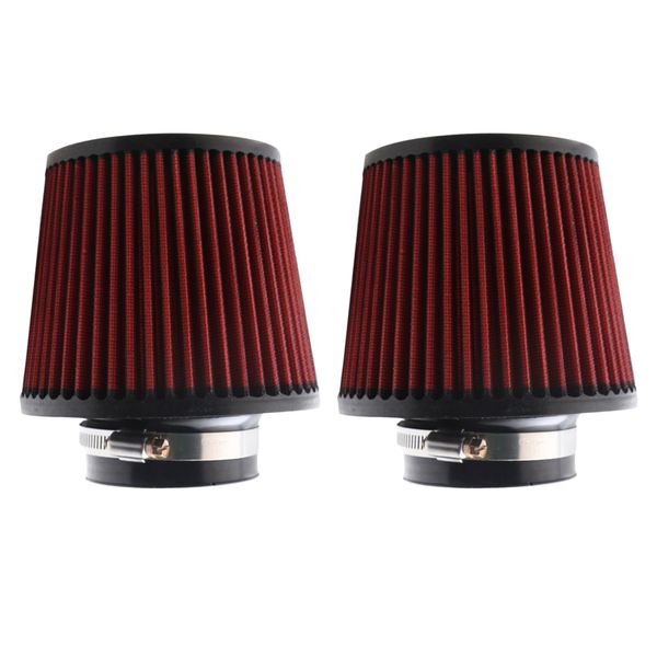 

2x universal 76mm 3inch neck inverted dual cone intake high air filter