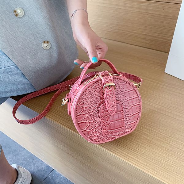 

round handbag fashion messenger shoulder bags for women 2019 crossbody bag classic alligator pattern handle purse bolsa