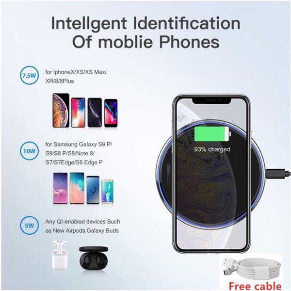 

10w qi wireless charger for iphone 11 pro max x 8 plus mirror wireless charging pad for samsung s9 s10