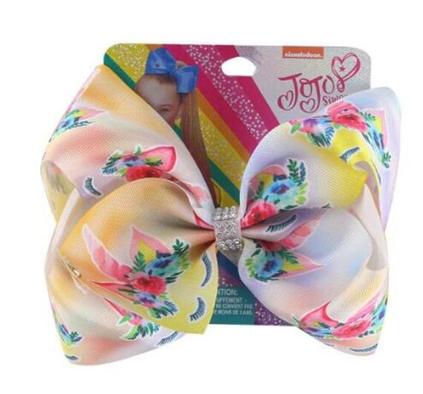 

8inch hair bows christmas printed large bowknot for girls rhinestone knotted ribbon bows hairgrips party kids headwear, Slivery;white