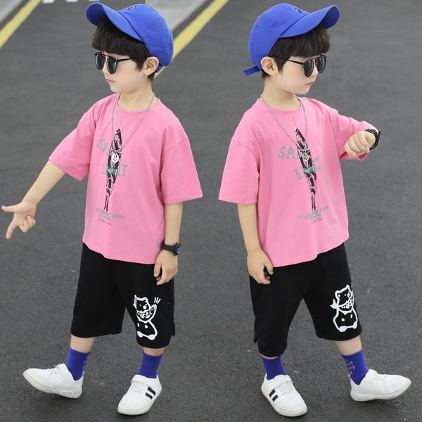 

caxow pure cotton suit boys' leisure sports suit medium suits for boys and girls suits for boys and girls large children's 2020 ne