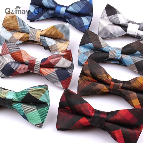 

suits bow ties for men polyester cravats fashion adjustable bowtie for wedding party groom butterfly plaid bowties, Blue;purple