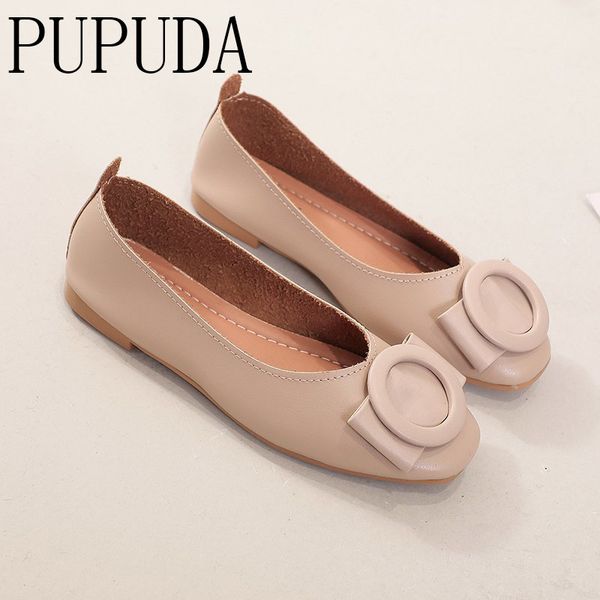 

pupuda женщины повседневная кожа обувь мода женский обувь new поскользнуться на мокасины женщины дешевые flat 2020, Black