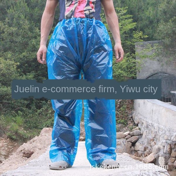 

zrxjn outdoor travel portable disposable outdoor travel thick pe rain transparent pants children's split raincoat extra thick pe rain, Black