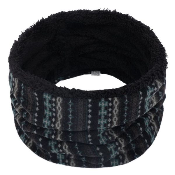 

winter double-layer neck warm outdoor windproof infinity scarf super soft loop scarves, Black