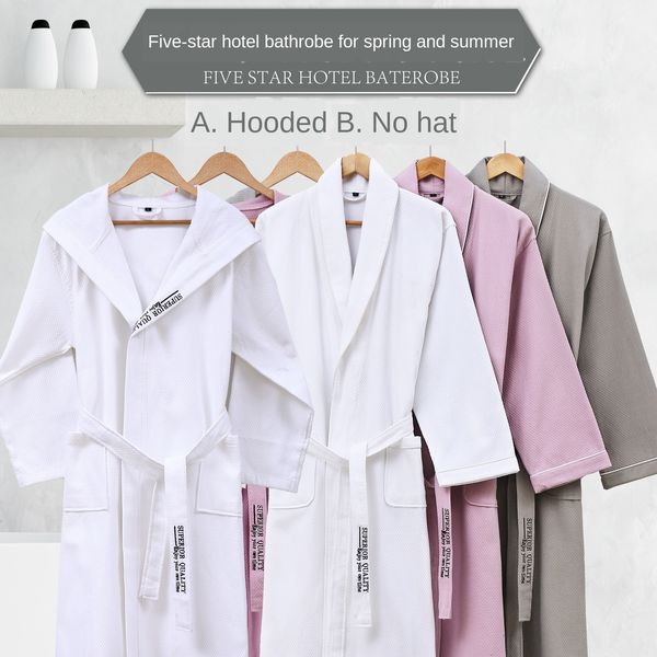 

zvqd1 pure cotton nightgown l men's long women's thin bathrobe bathrobe pajamas and bathrobes couples large size universal four se